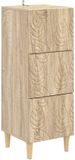 vidaXL Ladekast Sonoma Eiken 33 x 34,5 x 90 cm Bewerkt hout