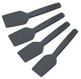 Fackelmann Statement spatel voor raclette, 4-delige set, schraper met ergonomische greep en duimopening, raclett-schuiver in praktische 4 stuks bundel, ca. 15,5 x 4 x 1 cm, grijs