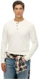 Superdry The Merchant Store Grandad Top Heren Lange Mouw Katoen Ecru M