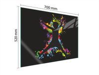 TMK ArtDeko Serie - Glasplaat Bescherming - 70x52 cm - Veilige Montage - Hygiënische Snijplank