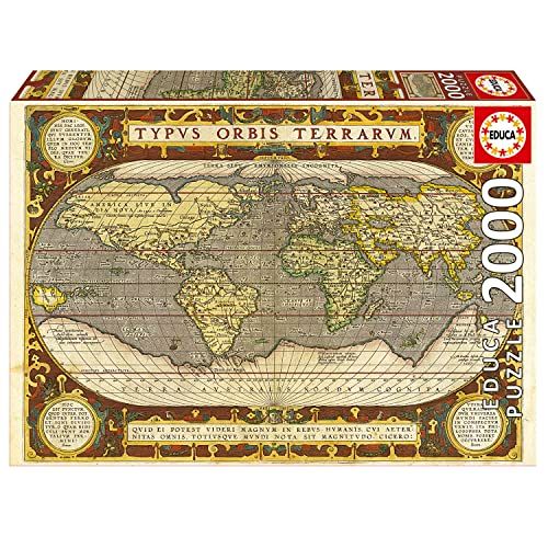 Educa - Antieke wereldkaart | Puzzel met 2000 stukjes, 96 x 68 cm, vanaf 14 jaar (19620)