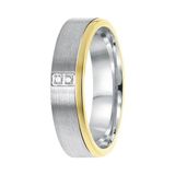Lucardi Dames Vriendschapsring Salamanca zirkonia - Ring - Cadeau - Echt Zilver - Zilver en Goudkleurig