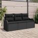 Prolenta Maison Exclusive - Ensemble de canapé de jardin avec coussin 3 pcs Noir Poly rotin