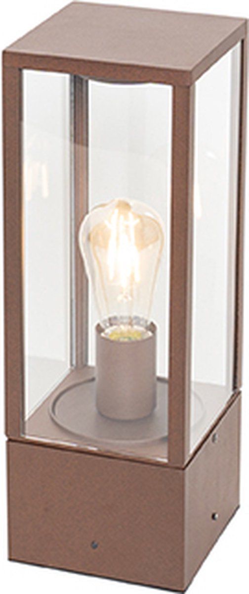 QAZQA Charlois - Industrial Outdoor Standing Lamp - 1-light - H 40 cm - Rust Brown - Industrial - Outdoor Lighting