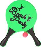 T&F creations beachball set - groen - MDF hout - buitenspeelgoed - 2x racket - 1x balletje