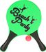 T&F creations beachball set - groen - MDF hout - buitenspeelgoed - 2x racket - 1x balletje