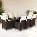 Maison Exclusive - Ensemble de jardin, 9 pièces, avec coussins, marron, en polyrotin