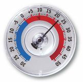 TFA Dostmann TFA Raam Thermometer - analoog - kunststof - transparant - 8 x 8 cm - binnen en buiten