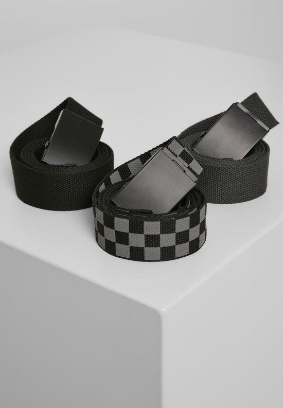 Urban Classics Belts Trio 3-Pack Unisex Riem - zwart/houtskool - L-XL