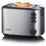 SEVERIN Dubbele broodrooster AT2514, 850 W, met thermostaat, zwart en geborsteld roestvrij staal