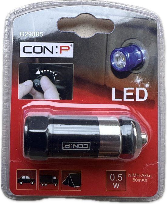 justdesign4you Con-P B29885 LED Zaklamp - Blauw