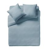 ESSIX - Effen dekbedovertrek van katoengas, Tendresse – 140 x 200 cm – alpineblauw