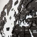 COLORFULL WORLDS Wanddecoratie - Houten Wereldkaart - 3D - XL - 200x107 cm - Tuana