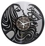 Instant Karma Clocks Wandklok van vinyl, dubbel, zilverkleurig, cadeau-idee vintage handgemaakte pruik, schoonheid barber shop, beauty salon