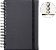 Quantore Notitieboek A5 Spiraalgebonden Lijn 192 Pagina's 80gr Zwart Hardcover Elastiek Inclusief Pen 3 Stuks