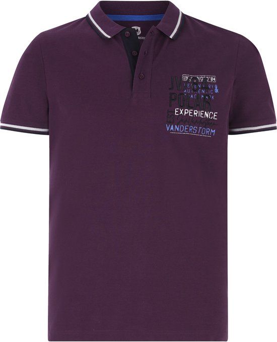 Jan Vanderstorm heren Poloshirt - 76/78 - donkerrood - Plus Size