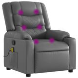 VidaXL Elektrische Massagestoel Grijs Kunstleer