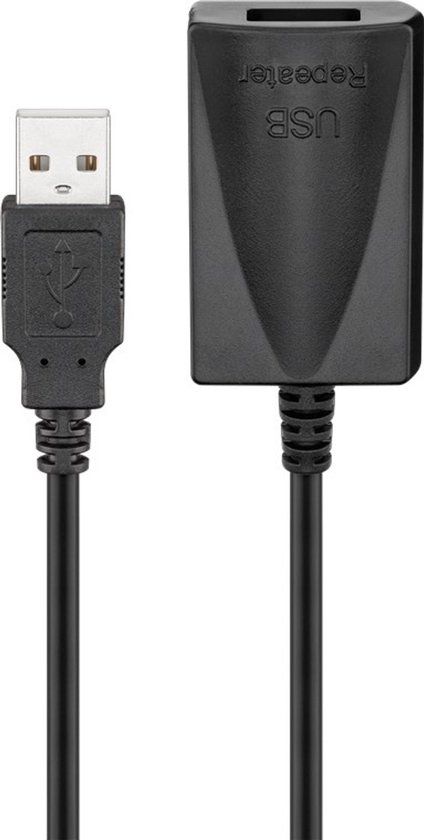 Merkloos Goobay Actieve USB 2.0 verlengkabel, zwart