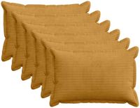 vidaXL - Kussensloop - 6 st - HOUTEN - Geel - 50 x 75 cm - corduroy