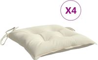 vidaXL - Stoelkussens - 4 st - 50x50x7 cm - oxford stof - crèmewit