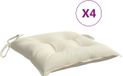 vidaXL - Stoelkussens - 4 st - 50x50x7 cm - oxford stof - crèmewit