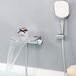 Unyqoos® Robinet de salle de bain avec bec cascade large et douchette, chromé, laiton – Robinet mélangeur à levier unique pour salles de bain modernes