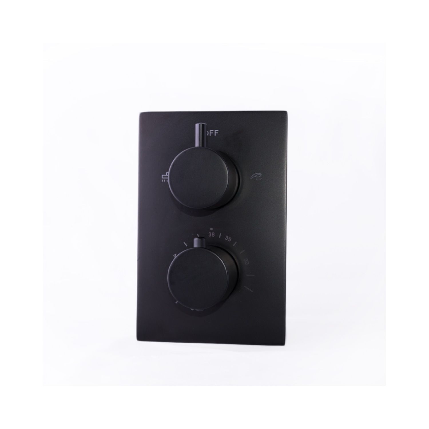 Boss & Wessing Douchekraan inbouw compleet Nero 20x13 cm thermostatisch mat zwart