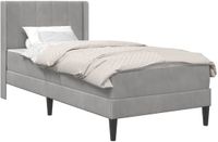 vidaXL Bedframe met matras Lichtgrijs 100 x 200 cm Fluweel