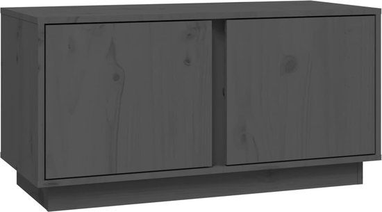 vidaXL Tv-meubel 80x35x40,5 cm massief grenenhout grijs