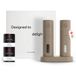 LARS NYSØM Moulins à épices électriques et set cadeau - Set de moulins à sel et poivre avec 2 pots à épices de haute qualité (sel, poivre) - Belle boîte cadeau (Brun taupe)