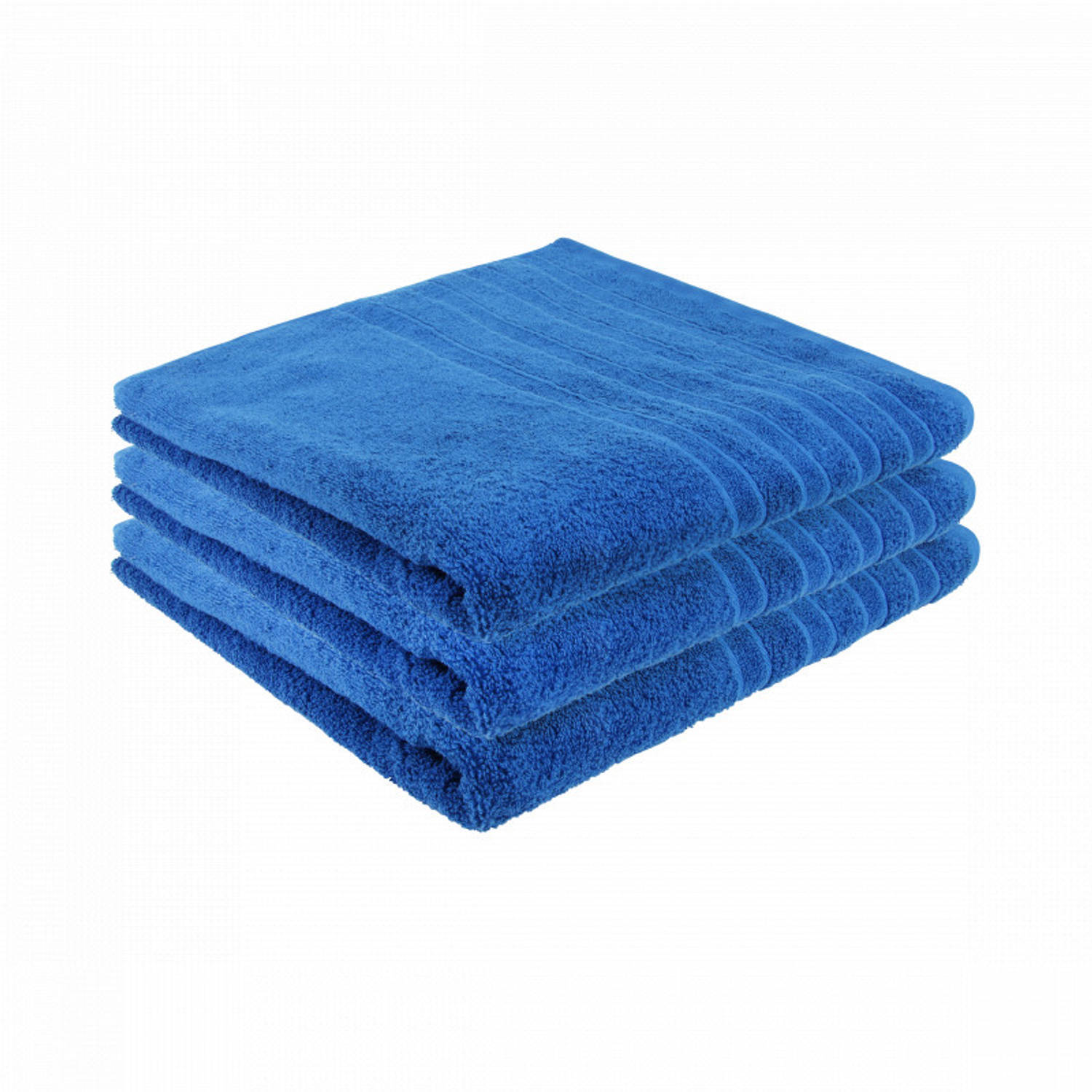 Pure4u luxe hotel handdoek - jeans blauw - 3 stuks - 70x140cm - 550