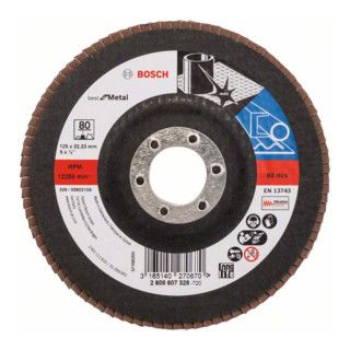 Bosch lamellenschijf X571 - Best for Metal - 125 x 22,23 mm - 80 - 10 stuks