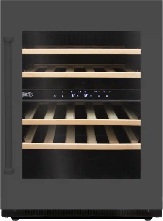 Boretti MLWC82GRAN Wijnklimaatkast - Inbouw - 28 flessen - 2 zones - Antraciet glas