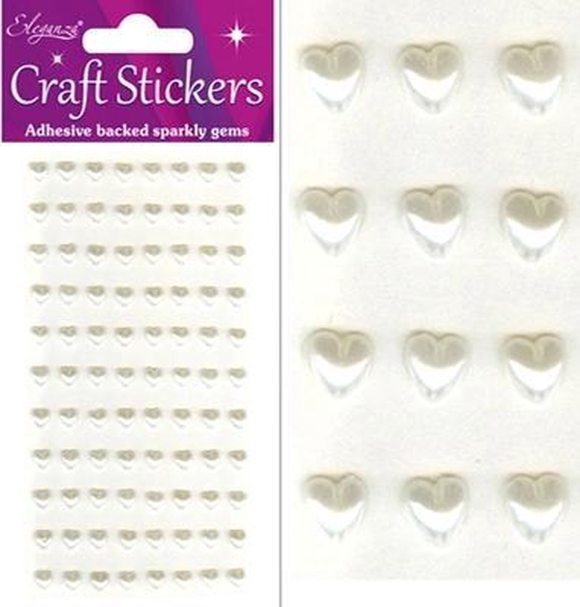 Oaktree UK Stickers Parel Hartjes Ivoor (per vel) 6mm