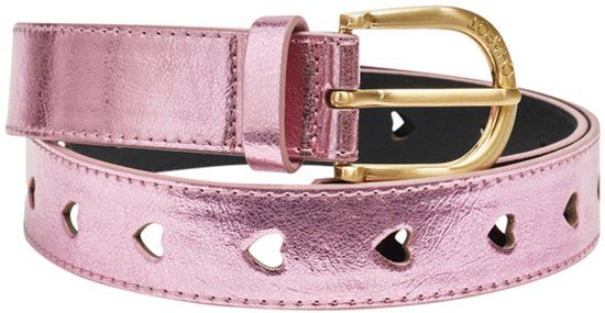 Fabienne Chapot Cut It Out Heart Belt Roze Leer