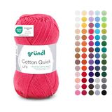 Gründl Wol Cotton Quick uni - dunne wol voor haken - breigaren - haakgaren - glanzend en huidvriendelijk - 100% katoen - 1 kluwen 50 g / 125 m - naalddikte 3-4 - oranjerood