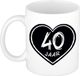 Bellatio Decorations cadeau mok/beker - 40 jaar - verjaardag - keramiek - 300 ml