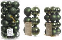 Decoris Shoppartners Bv 59x Kunststof Kerstballen Donkergroen 4, 6 en 8 cm