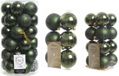 Decoris Shoppartners Bv 59x Kunststof Kerstballen Donkergroen 4, 6 en 8 cm