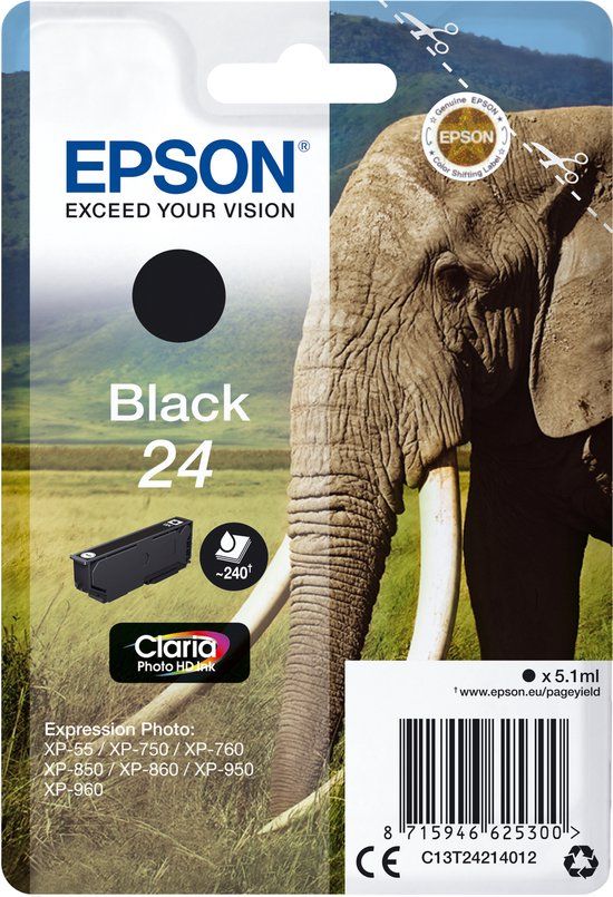 Epson 24 Black Ink Cartridge - C13T24214012
