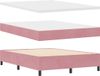 vidaXL Boxspringbed met matras en hoofdeinde, roze, 140 x 200 cm, fluweel