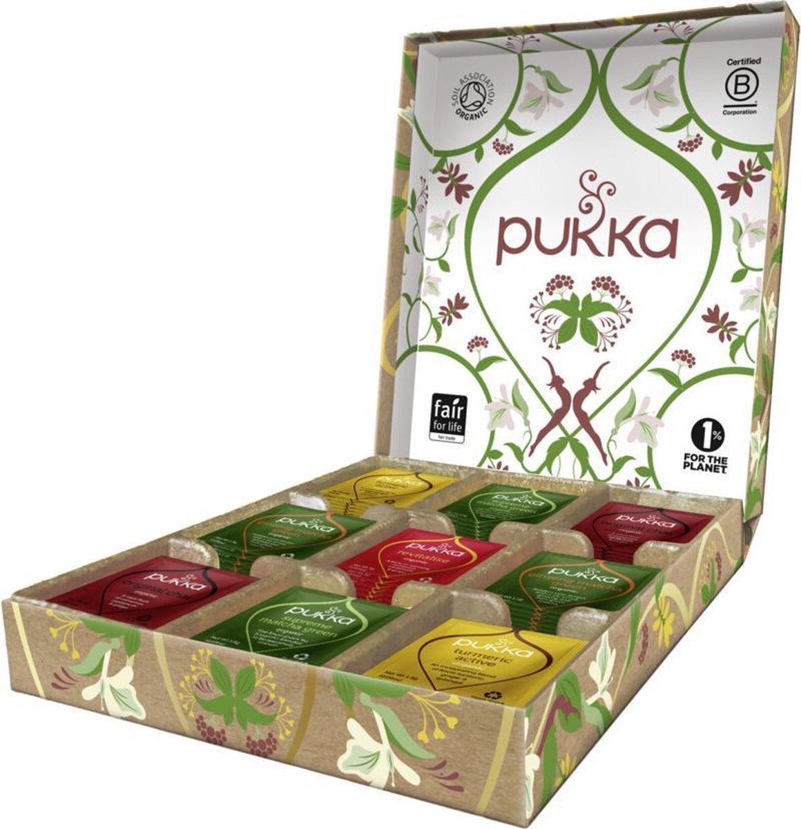 Pukka Active Theeselectie Geschenkdoos - 5 blends biologische kruidenthee - 45 zakjes