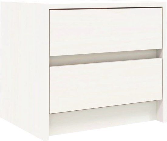 vidaXL Nachtkastje 40x31x35,5 cm Massief Grenenhout Wit