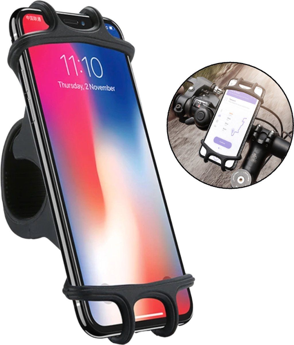 PD PD® - Telefoonhouder Fiets - Universeel - 360º Draaibaar - GSM houder - Geschikt voor iPhone, Samsung & Android - Zwart