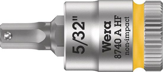 Wera 8740 A HF Binnenzeskant Zyklop Bitdop met 1/4"-aandrijving met vasthoudfunctie, 5/32"