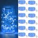 Guirlande lumineuse, set de 12 pièces, 20 LED, 2 mètres de long, fonctionne sur piles, 3 modes, bleu