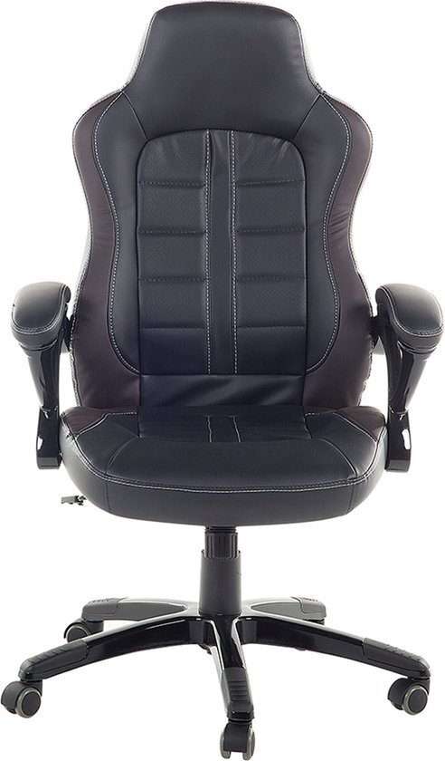 Beliani Bureaustoel zwart-donkerbruin - burostoel - gaming stoel - PRINCE