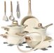 JUST PERFECTO HOUSEHOLD APPLIANCES 14-Delige Pannenset Inductie - Beige - PFAS vrij - Koudgrepen