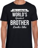 Bellatio Decorations Shoppartners Bv Worlds Greatest Brother Cadeau T-shirt Zwart Heren S