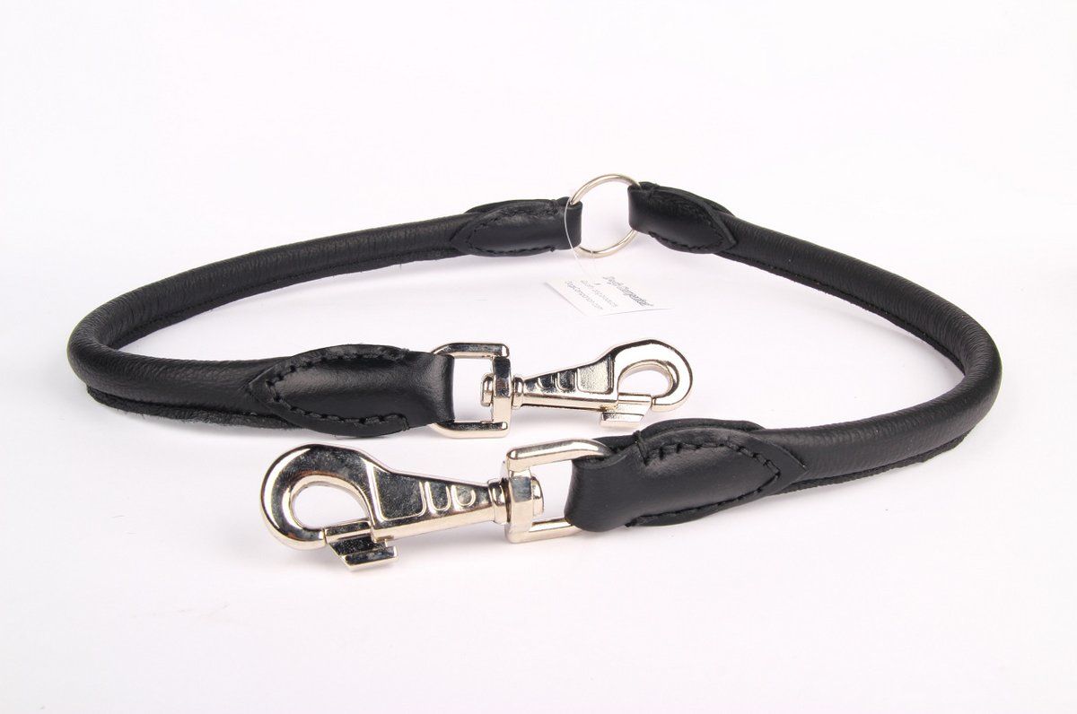 Dog's Companion Leren koppelriem - 40 cm x 12 mm - Zwart